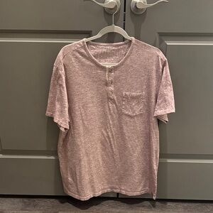 Eddie Bauer Pink Short Sleeve Henley Tee